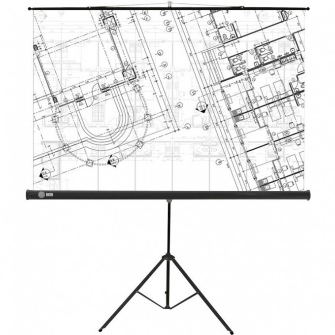 Экран CACTUS Triscreen , 1:1, рулонный, белый, 127x127 см. CS-PST-127X127