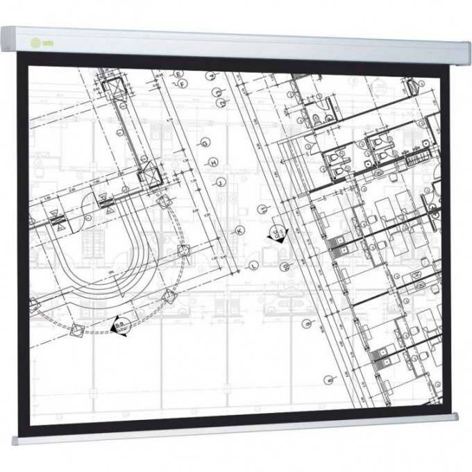 Экран CACTUS WALLSCREEN , 87", 16:9, настенно-потолочный, белый, 104x186 см. CS-PSW-104X186