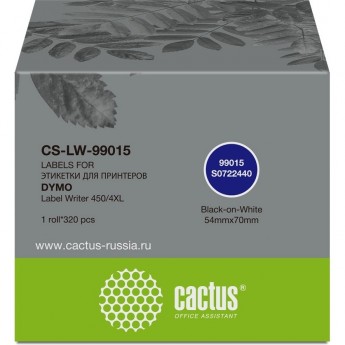 Этикетки CACTUS CS-LW-99015 DYMO LABEL WRITER 450/4XL 70x54мм черный белый 320шт