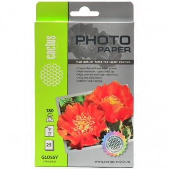 Фотобумага CACTUS CS-GA618025, формат 10x15, 180г/м2