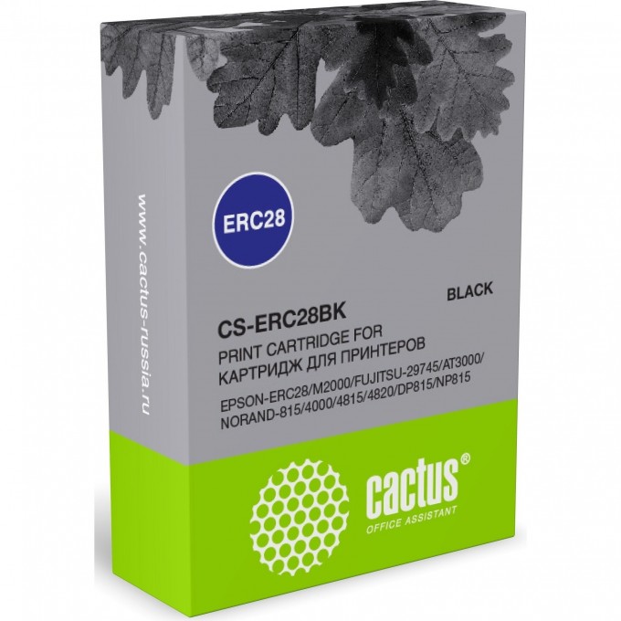 Картридж матричный CACTUS (ERC28) черный для Epson ERC28,M2000,FUJITSU-29745,AT3000,NORAND-815,4000,4815,4820,DP815,NP815 cs-erc28bk