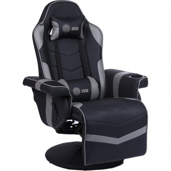 Кресло игровое CACTUS CS-CHR-GS200BLG цвет: черно-серый, обивка: эко.кожа, блин металл черный подст.для ног Кресло игровое CACTUS CS-CHR-GS200BLG цвет: черно-серый, обивка: эко.кожа, блин металл черный подст.для ног