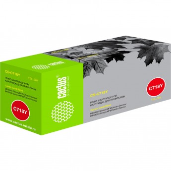 Лазерный картридж CACTUS CS-C718Y (Cartridge 718) для Canon LaserBase MF8330 i-Sensys, MF8350, MF8360, MF8380, MF8540, LBP 7200 i-Sensys, 7210, 7660, 7680, желтый, 2 900 стр. Лазерный картридж CACTUS CS-C718Y (Cartridge 718) для Canon LaserBase MF8330 i-Sensys, MF8350, MF8360, MF8380, MF8540, LBP 7200 i-Sensys, 7210, 7660, 7680, желтый, 2 900 стр.