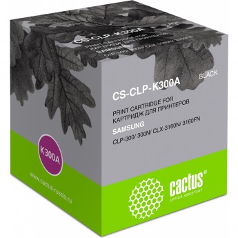 Лазерный картридж CACTUS CS-CLP-K300A (CLP-K300A) для Samsung CLP 300, 300n; CLX 2160, 2160n, 2160x, 2161k, 2161kn, 3130, 3130n, 3160, 3160fn, 3160n, черный, 2 000 стр.