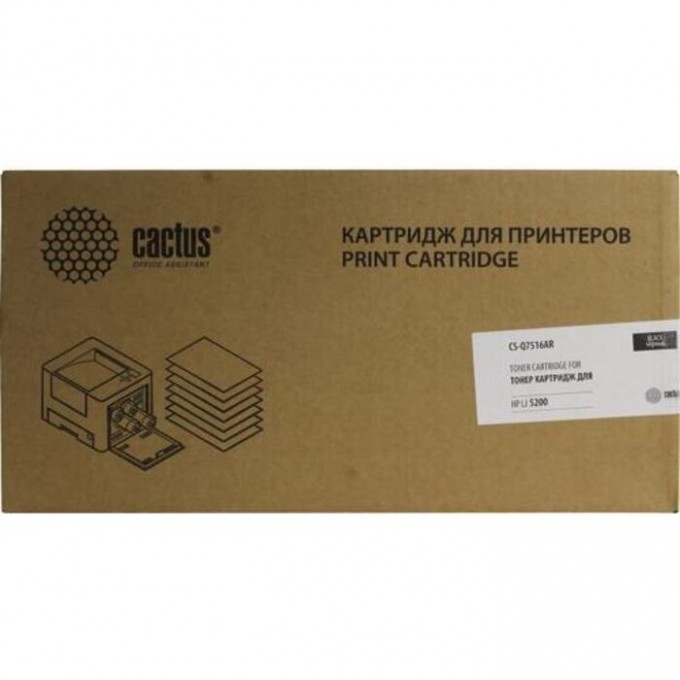 Лазерный картридж CACTUS (HP 16A) для HP LaserJet 5200, 5200dtn, 5200tn, 5200l, 5200n, 5200lx, черный, 12 000 стр. CS-Q7516AR