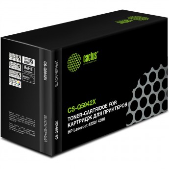Лазерный картридж CACTUS CS-Q5942X (HP 42X) для HP LaserJet 4240, 4240n, 4250, 4250dtn, 4250dtnsl, 4250n, 4250tn, 4350, 4350dtn, 4350dtnsl, 4350n, 4350tn, черный, увеличенной емкости, 20 000 стр. Лазерный картридж CACTUS CS-Q5942X (HP 42X) для HP LaserJet 4240, 4240n, 4250, 4250dtn, 4250dtnsl, 4250n, 4250tn, 4350, 4350dtn, 4350dtnsl, 4350n, 4350tn, черный, увеличенной емкости, 20 000 стр.
