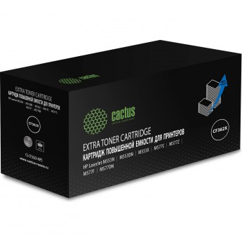 Лазерный картридж CACTUS CS-CF362X-MPS (HP 508X) для HP Color LaserJet M552dn, M553dn, M553n, M553x, желтый, увеличенной емкости, 18 000 стр. Лазерный картридж CACTUS CS-CF362X-MPS (HP 508X) для HP Color LaserJet M552dn, M553dn, M553n, M553x, желтый, увеличенной емкости, 18 000 стр.