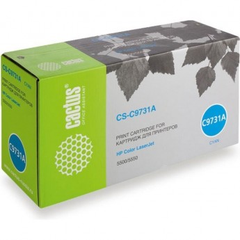 Лазерный картридж CACTUS CS-C9731A (HP 645A) для принтеров HP Color LaserJet 5500, 5500DN, 5500DTN, 5500HDN, 5500TDN, 5500N, 5550, 5550DN, 5550DTN, 5550HDN, 5550N, голубой, 12 000 стр.