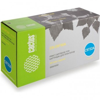 Лазерный картридж CACTUS CS-C9732A (HP 645A) для принтеров HP Color LaserJet 5500, 5500DN, 5500DTN, 5500HDN, 5500TDN, 5500N, 5550, 5550DN, 5550DTN, 5550HDN, 5550N, желтый, 12 000 стр.