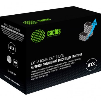 Лазерный картридж CACTUS CS-CF281X-MPS (HP 81X) для HP LaserJet M605dn, M605n, M605x, M606dn, M606x, M630 series, M630dn, M630f, M630h, M630z, черный, увеличенной емкости, 30 000 стр. Лазерный картридж CACTUS CS-CF281X-MPS (HP 81X) для HP LaserJet M605dn, M605n, M605x, M606dn, M606x, M630 series, M630dn, M630f, M630h, M630z, черный, увеличенной емкости, 30 000 стр.
