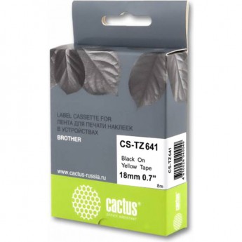Лента CACTUS CS-TZ641 (TZE-641) черный для Brother 1005, 1280, 1280VP, 2700VP (18 мм x 8 м)