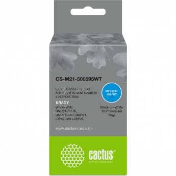 Ленточный картридж CACTUS CS-M21-500595WT для Brady BMP21-PLUS, BMP21-LAB, черный