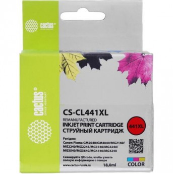 Струйный картридж CACTUS CS-CL441 для Canon PIXMA MG2140, MG3140, многоцветный, 180 стр.