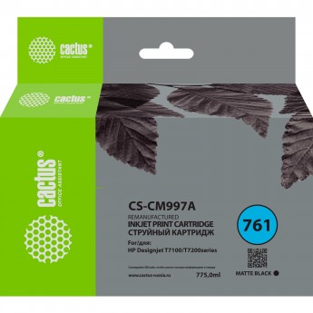 Струйный картридж CACTUS CS-CM997A (HP 761) для HP DesignJet T7100, Т7200, черный матовый, 775 мл