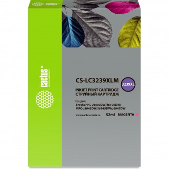 Струйный картридж CACTUS CS-LC3239XLM (LC3239XLM) для Brother HL-J6000DW, J6100DW, пурпурный, 52 мл Струйный картридж CACTUS CS-LC3239XLM (LC3239XLM) для Brother HL-J6000DW, J6100DW, пурпурный, 52 мл