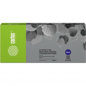 Струйный картридж CACTUS CS-EPT01C100 T01C для Epson WorkForce Pro WF-C529RDTW, WF-C579RD2TWF, WF-C579RDTWF Pro, черный, 188 мл