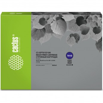 Струйный картридж CACTUS CS-EPT01D100 (T01D1) для Epson WorkForce Pro WF-C529R, C529RDTW, C529RDTW EPP, черный, 860 мл