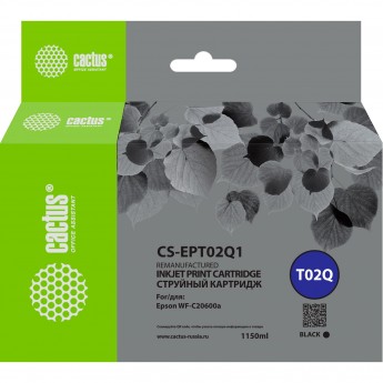 Струйный картридж CACTUS CS-EPT02Q1 (T02Q) для Epson WorkForce Enterprise WF-C20600D4TW, черный, 1'084 мл