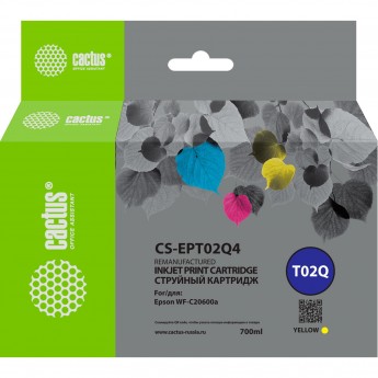 Струйный картридж CACTUS CS-EPT02Q4 (T02Q) для Epson WorkForce Enterprise WF-C20600D4TW, желтый, 660 мл