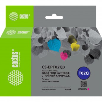 Струйный картридж CACTUS CS-EPT02Q3 (T02Q) для Epson WorkForce Enterprise WF-C20600D4TW, пурпурный, 660 мл
