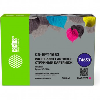 Струйный картридж CACTUS CS-EPT46S3 (T46S3) для Epson SureColor SC-P700, пурпурный, 30 мл Струйный картридж CACTUS CS-EPT46S3 (T46S3) для Epson SureColor SC-P700, пурпурный, 30 мл