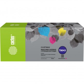 Струйный картридж CACTUS CS-EPT8043 (T8043) для Epson SureColor SC-P6000, 7000, 8000, 9000, пурпурный, 700 мл Струйный картридж CACTUS CS-EPT8043 (T8043) для Epson SureColor SC-P6000, 7000, 8000, 9000, пурпурный, 700 мл