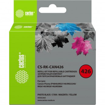 Заправка для ПЗК CACTUS CS-RK-CAN426 цветной Canon PIXMA iP4840, 4*30ml