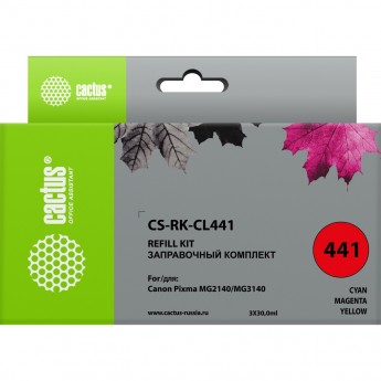 Заправочный набор CACTUS CS-RK-CL441 для Canon MG2140, MG3140, многоцветный, 3*30ml